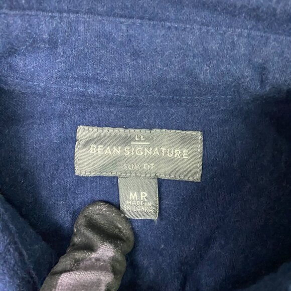 LL Bean Signature 1933 Chamois Shirt Men's Medium Blue Flannel Cloth - Picture 4 of 12